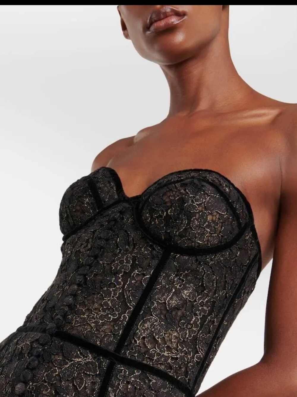 COSTARELLOS Castora strapless lace midi dress Sz 42/10 NWT - Picture 4 of 9